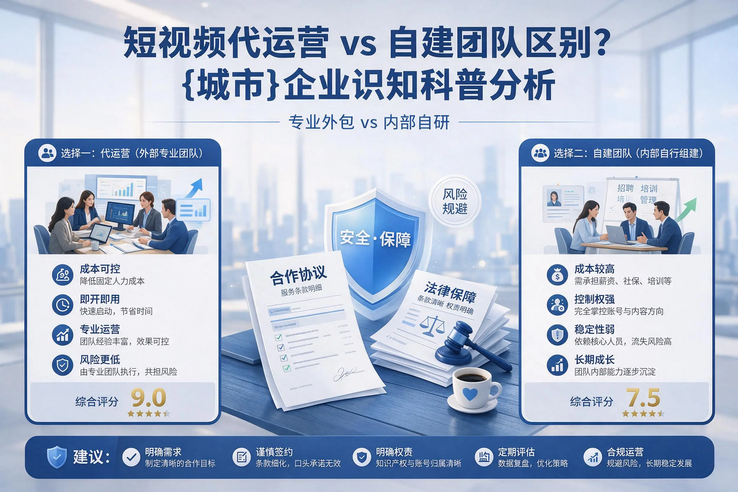 短视频代运营与自建团队区别?西双版纳企业认知科普分析